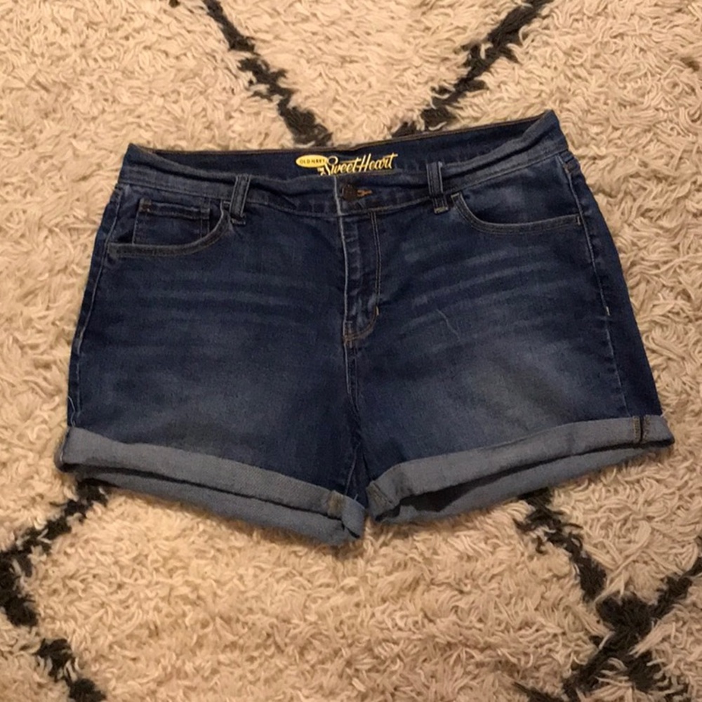 Cuffed jean shorts